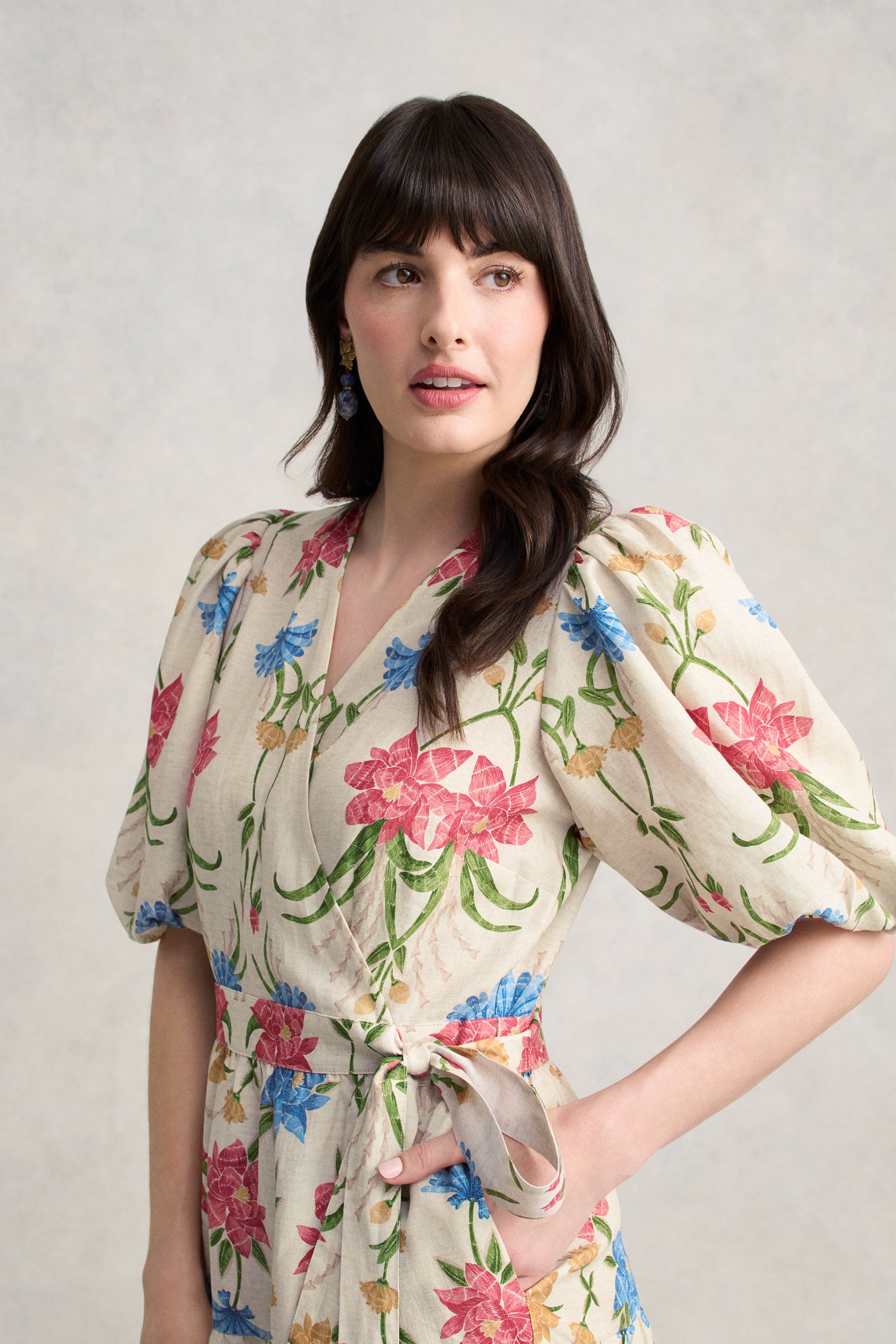Tiered Wrap Dress- Paradise Print