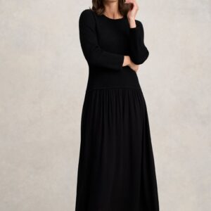 Mix Media Dress - Black