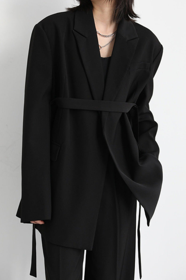 Belted Shoulder Detail Blazer