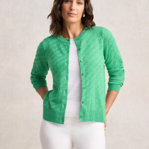 Textured Knit Cardigan – Emerald